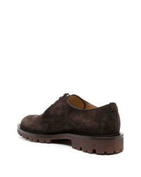 Темно-коричневые замшевые туфли дерби от Scarosso