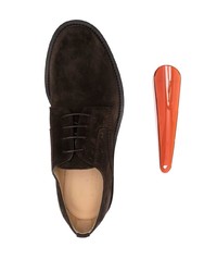 Темно-коричневые замшевые туфли дерби от Scarosso