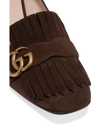 Темно-коричневые замшевые туфли от Gucci