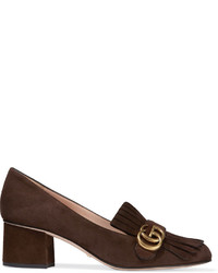 Темно-коричневые замшевые туфли от Gucci
