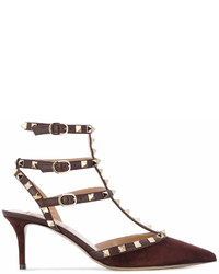 Темно-коричневые замшевые туфли от Valentino