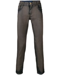 Мужские темно-коричневые зауженные джинсы от Dolce & Gabbana