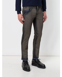 Мужские темно-коричневые зауженные джинсы от Dolce & Gabbana