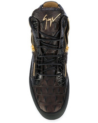 Мужские темно-коричневые кеды от Giuseppe Zanotti Design