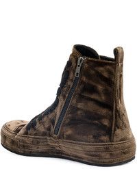 Мужские темно-коричневые кеды от Ann Demeulemeester