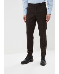 Мужские темно-коричневые классические брюки в клетку от Bazioni