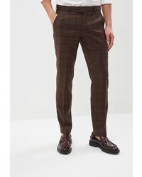 Мужские темно-коричневые классические брюки в клетку от Bazioni