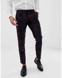Мужские темно-коричневые классические брюки в шотландскую клетку от Burton Menswear