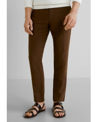 Мужские темно-коричневые классические брюки от Mango Man