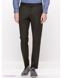 Мужские темно-коричневые классические брюки от Selected