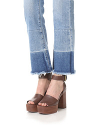 Женские темно-коричневые кожаные босоножки от See by Chloe