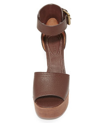 Женские темно-коричневые кожаные босоножки от See by Chloe