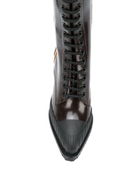 Темно-коричневые кожаные ботильоны на шнуровке от Chloé
