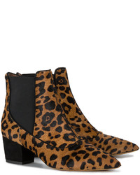 Темно-коричневые кожаные ботильоны с принтом от Tabitha Simmons