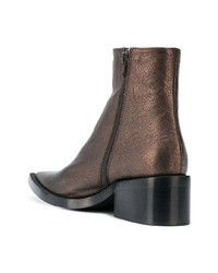Темно-коричневые кожаные ботильоны от MM6 MAISON MARGIELA