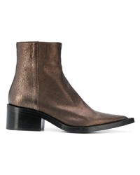 Темно-коричневые кожаные ботильоны от MM6 MAISON MARGIELA
