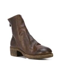 Темно-коричневые кожаные ботильоны от Guidi