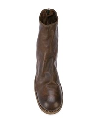 Темно-коричневые кожаные ботильоны от Guidi