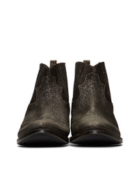 Темно-коричневые кожаные ботильоны от Golden Goose