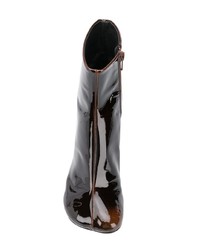 Темно-коричневые кожаные ботильоны от MM6 MAISON MARGIELA