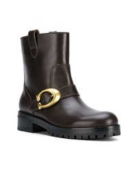 Темно-коричневые кожаные ботильоны от Coach