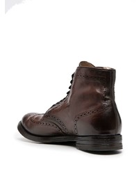 Темно-коричневые кожаные ботинки броги от Officine Creative