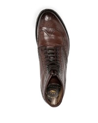 Темно-коричневые кожаные ботинки броги от Officine Creative