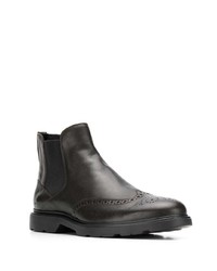 Темно-коричневые кожаные ботинки броги от Hogan