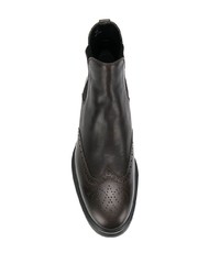 Темно-коричневые кожаные ботинки броги от Hogan