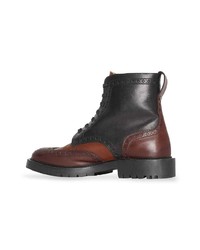 Темно-коричневые кожаные ботинки броги от Burberry