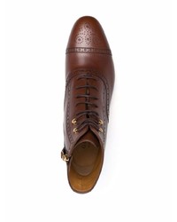 Темно-коричневые кожаные ботинки броги от Gucci