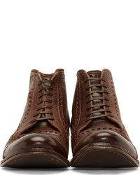 Темно-коричневые кожаные ботинки броги от Dolce & Gabbana