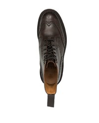 Темно-коричневые кожаные ботинки броги от Tricker's