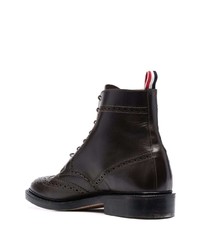 Темно-коричневые кожаные ботинки броги от Thom Browne