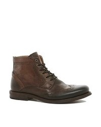 Темно-коричневые кожаные ботинки броги от Kg Kurt Geiger