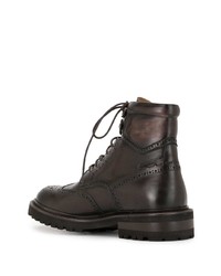 Темно-коричневые кожаные ботинки броги от Magnanni