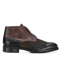 Темно-коричневые кожаные ботинки броги от Baldinini