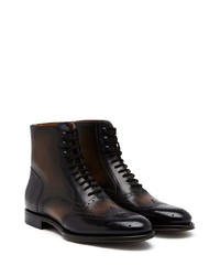 Темно-коричневые кожаные ботинки броги от Dolce & Gabbana