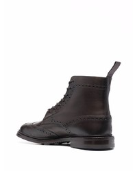 Темно-коричневые кожаные ботинки броги от Tricker's