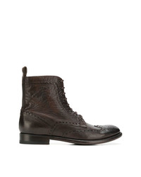 Темно-коричневые кожаные ботинки броги от Tagliatore