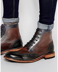 Темно-коричневые кожаные ботинки броги от Ted Baker