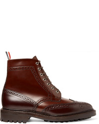 Темно-коричневые кожаные ботинки броги от Thom Browne