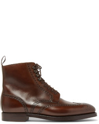 Темно-коричневые кожаные ботинки броги