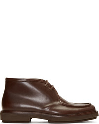 Темно-коричневые кожаные ботинки дезерты от A.P.C.