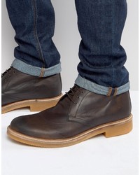 Темно-коричневые кожаные ботинки дезерты от Base London