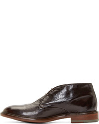 Темно-коричневые кожаные ботинки дезерты от Paul Smith