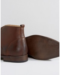 Темно-коричневые кожаные ботинки дезерты от Asos
