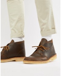 Темно-коричневые кожаные ботинки дезерты от Clarks Originals
