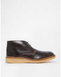 Темно-коричневые кожаные ботинки дезерты от Original Penguin