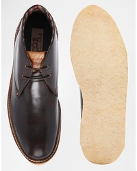 Темно-коричневые кожаные ботинки дезерты от Original Penguin
